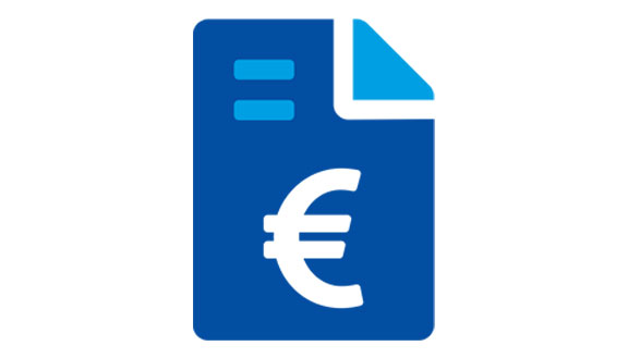 Icon Akte mit Euro-Zeichen