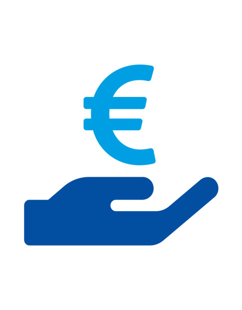 Icon Hand mit Euro-Zeichen