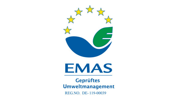 Logo: EMAS - Geprüftes Umweltmanagement - REG. N. DE-119-00039