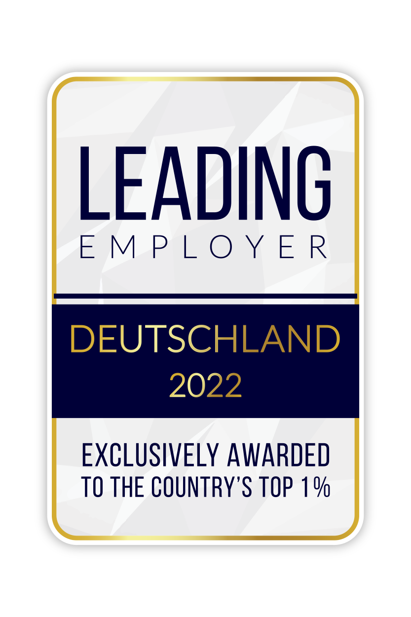 Grafik zeigt Auszeichnung von Leading Employer verliehen an die NRW.BANK in 2022