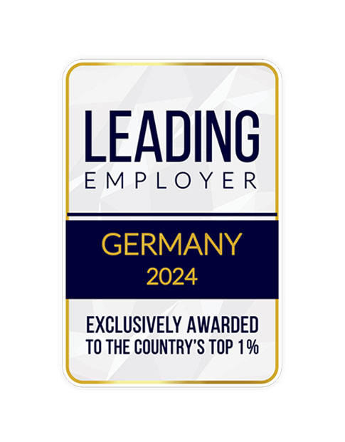 Auszeichnung: Leading Employer Germany 2024, exclusively awardes to the country's top 1%