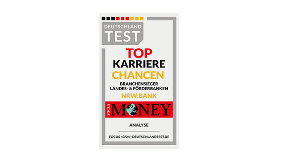 Auszeichnung: Top Karriere Chancen, Branchensieger Landes- & Förderbanken NRW.BANK