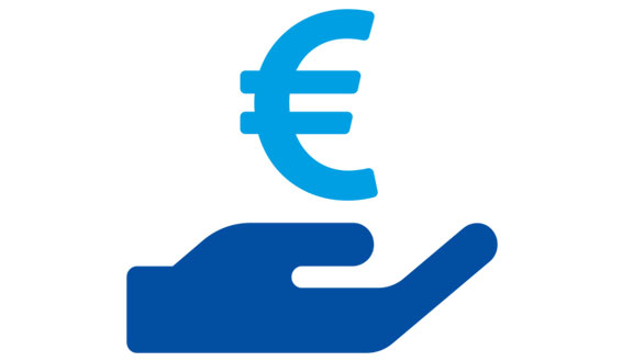 Icon Hand mit Euro-Zeichen