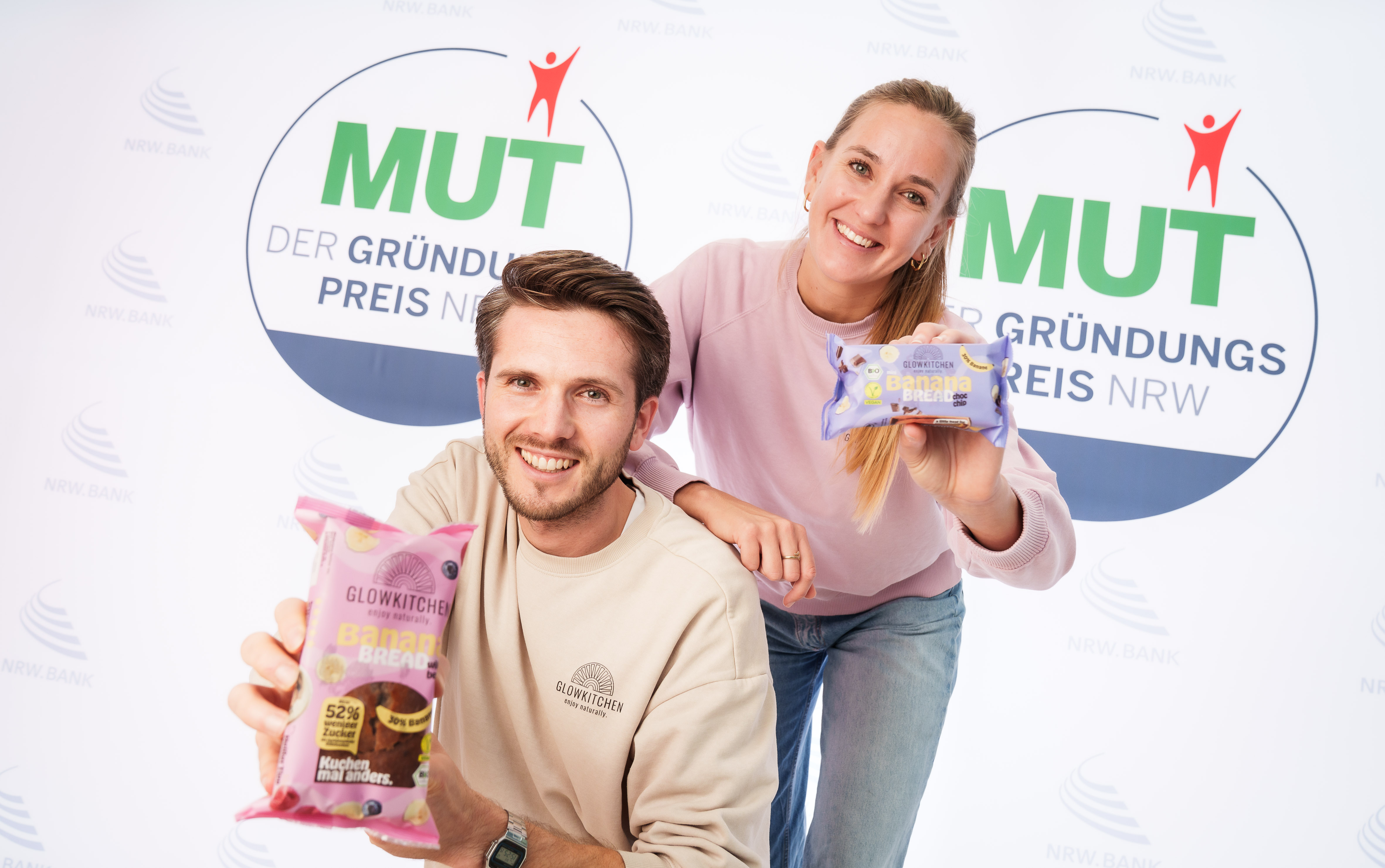 Marc-Friedrich Wetzel und Johanna Schlitt sind mit ihrem Team von Glowkitchen für MUT – DER GRÜNDUNGSPREIS NRW 2025 nominiert