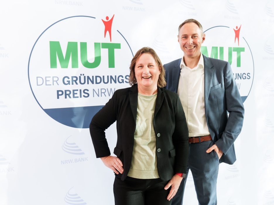 Petra Heine Brach und Hendrik Ceh von PETE Technologies sind für MUT – DER GRÜNDUNGSPREIS NRW 2025 nominiert