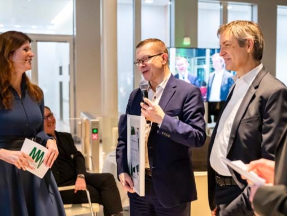 Preisträger Sönke Iwersen und Volker Votsmeier im Gespräch mit Caroline Fischer