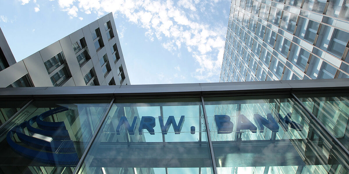 Die Fassade der NRW.BANK-Zentrale in Düsseldorf.