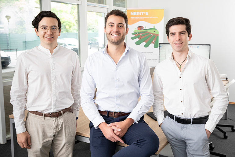 Das Gründungsteam des Aachener Start-ups Nerit'e (von links): Rodrigo Martinez, Tom Leenders und Humberto Martinez.
