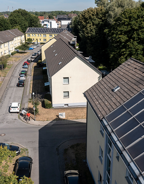 LEG Siedlung Lindenhof mit Solarthermieanlage