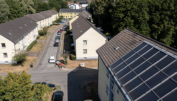 LEG Siedlung Lindenhof mit Solarthermieanlage