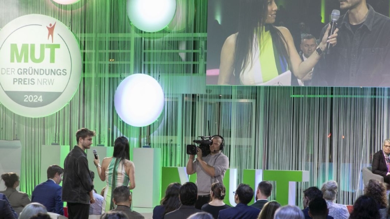 Interviewsituation bei MUT - DER GRÜNDUNGSPREIS