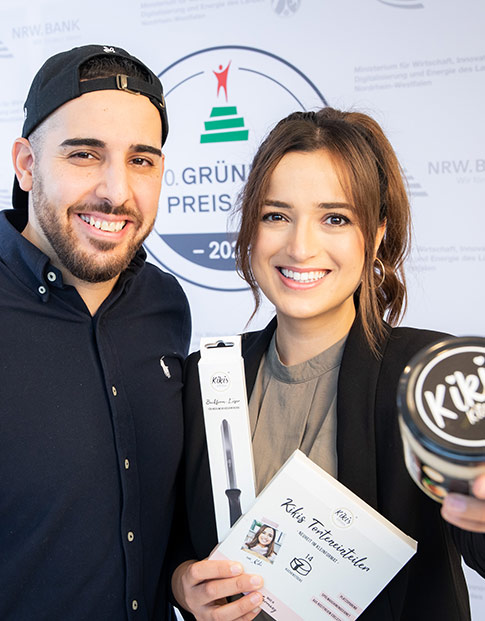Hamza und Kiki Aweimer, Gründer von Kikis Kitchen, beim Gründerpreis NRW