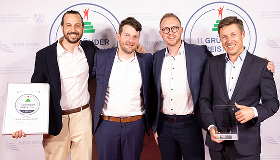 GRÜNDERPREIS NRW 2022, der Zweitplatzierte, die E-Lyte Innovations GmbH aus Münster